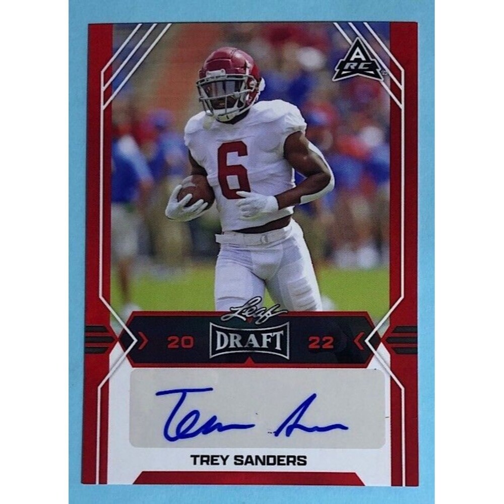 2022 Leaf Draft Alabama,Trey Sanders RC  Red SP Rookie Autograph Card #BA-TS1